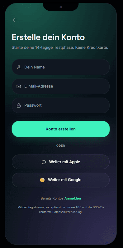 Klicklocal Registrierung