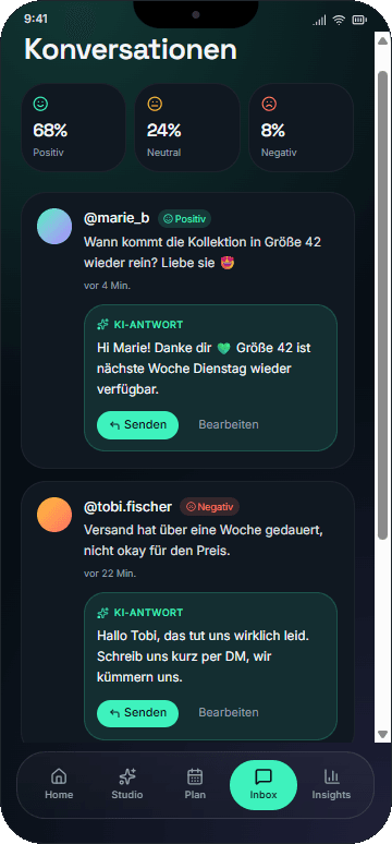 Posteingang: Nachrichten beantworten