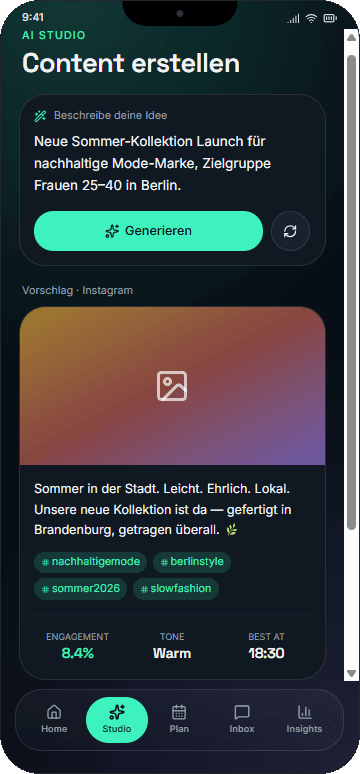 KI-Studio: Content erstellen